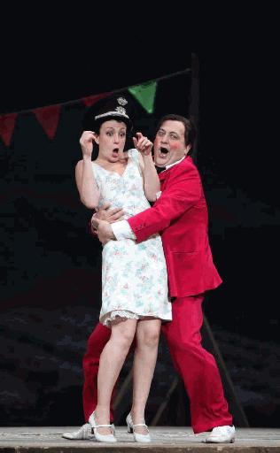 As Dulcamara at La Scala in 2010 with Irina Lungu as Adina. Photo Brescia.