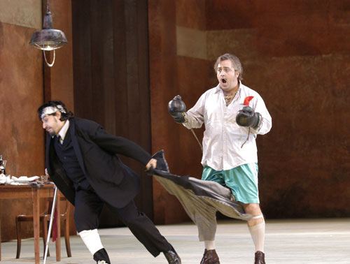 As Don Geronio in Hamburg in a production by Christof Loy, with George Petean as Prosdocimo in the II Act of Il Turco in Italia.